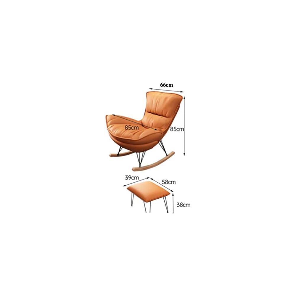 Technology Fabric Rocking Chair, Matching Footstool, Mid Century Armchair, Indoor Relax Rocking Chair, Single Home Recliner, Casual Living Room Small Balcony Rocker ( Color : Gris , Size : 85*66*85cm