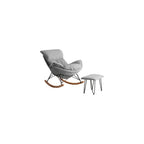 Technology Fabric Rocking Chair, Matching Footstool, Mid Century Armchair, Indoor Relax Rocking Chair, Single Home Recliner, Casual Living Room Small Balcony Rocker ( Color : Gris , Size : 85*66*85cm