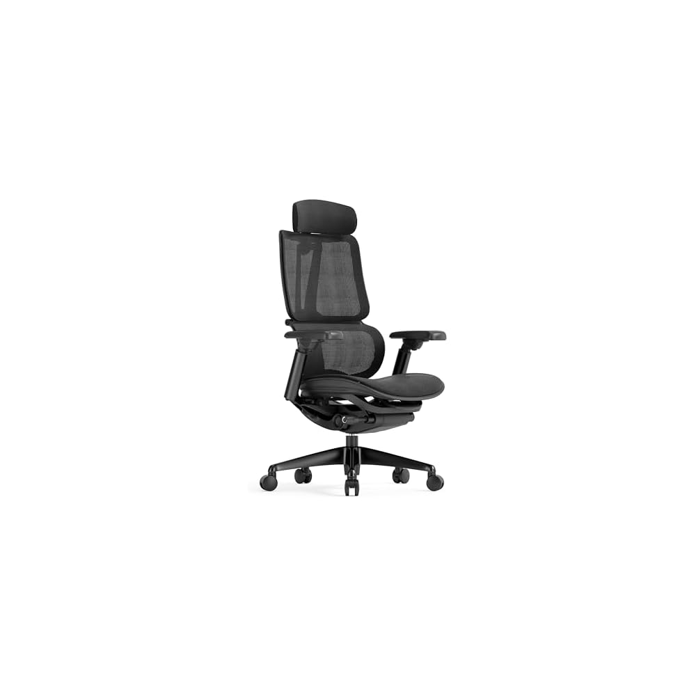 Origin Ergonomic Office Chair Mesh & Premium Faux Leather Adjustable Arms Dynamic Lumbar Support Seamless Recline Adjustable Headrest 12 Year Warranty (Midnight Black, Mesh)