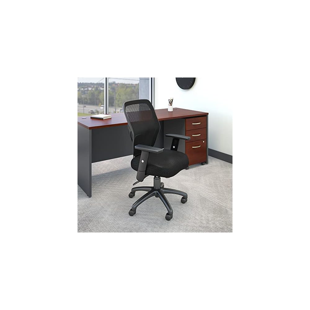 Bush Business Furniture Accord Mesh Back Office Chair in Black | Ergonomic Seating Solution for Personal Computer Workstation