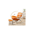 Technology Fabric Rocking Chair, Matching Footstool, Mid Century Armchair, Indoor Relax Rocking Chair, Single Home Recliner, Casual Living Room Small Balcony Rocker ( Color : Gris , Size : 85*66*85cm
