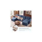 Redlife 98" Modular Sectional Sofa with Ottoman, 4-Seater Chenille Couch