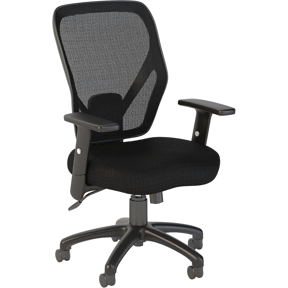 Bush Business Furniture Accord Mesh Back Office Chair in Black | Ergonomic Seating Solution for Personal Computer Workstation