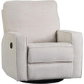 Recliner Chair Rocking and 360°Swivel Glider Recliner Chair Manual Rocking Chairs with Pull Button Fabric Ergonomic Living Room Lounge Chair Single Sofa